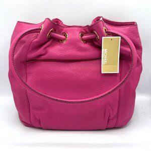 Michael Kors Zinnia Charm Tassel Pink Genuine Leather Tote Bag NWT